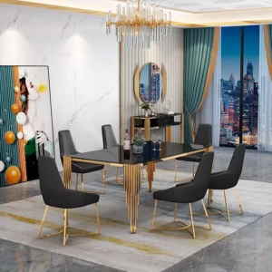 Opulence Black & Gold Dining set