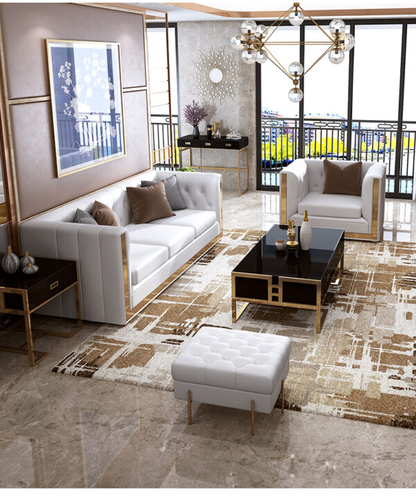 Majestic White and Gold Sofa Set