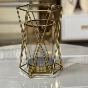 Sculptural Gold Glass Lantern